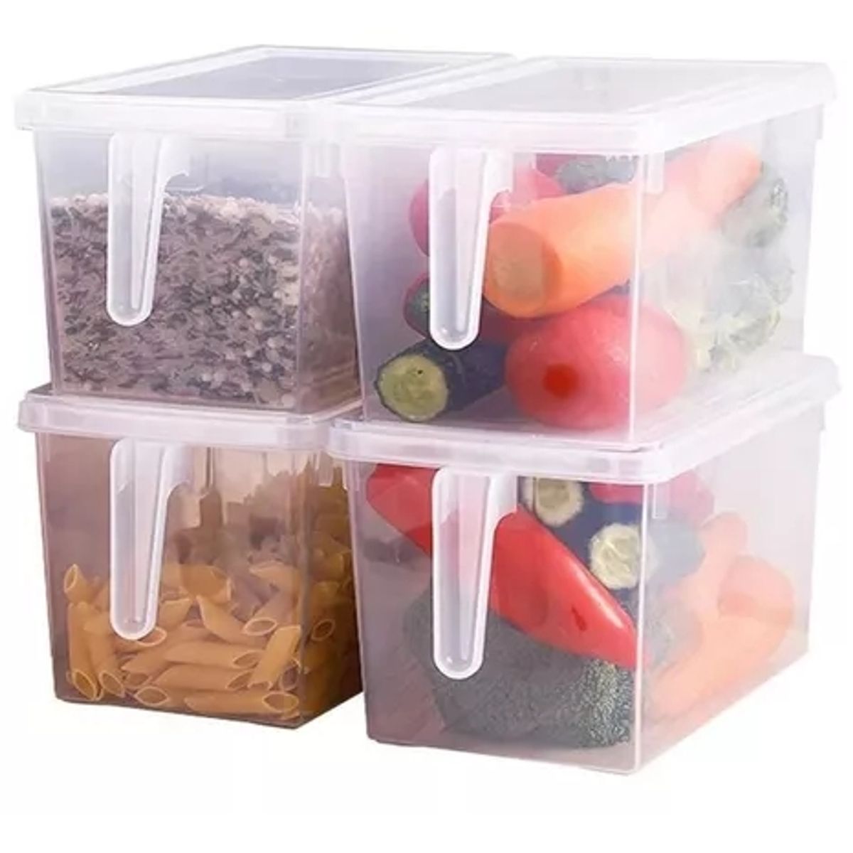 GENERICO - Organizador Refrigerador Transparente Con Tapa Y Mango
