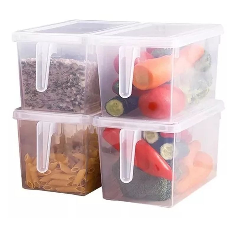 GENERICO - Organizador Refrigerador Transparente Con Tapa Y Mango