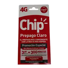 CLARO - CHIP PACK 50 UNIDADES 1 GIGA + 100 MINUTOS