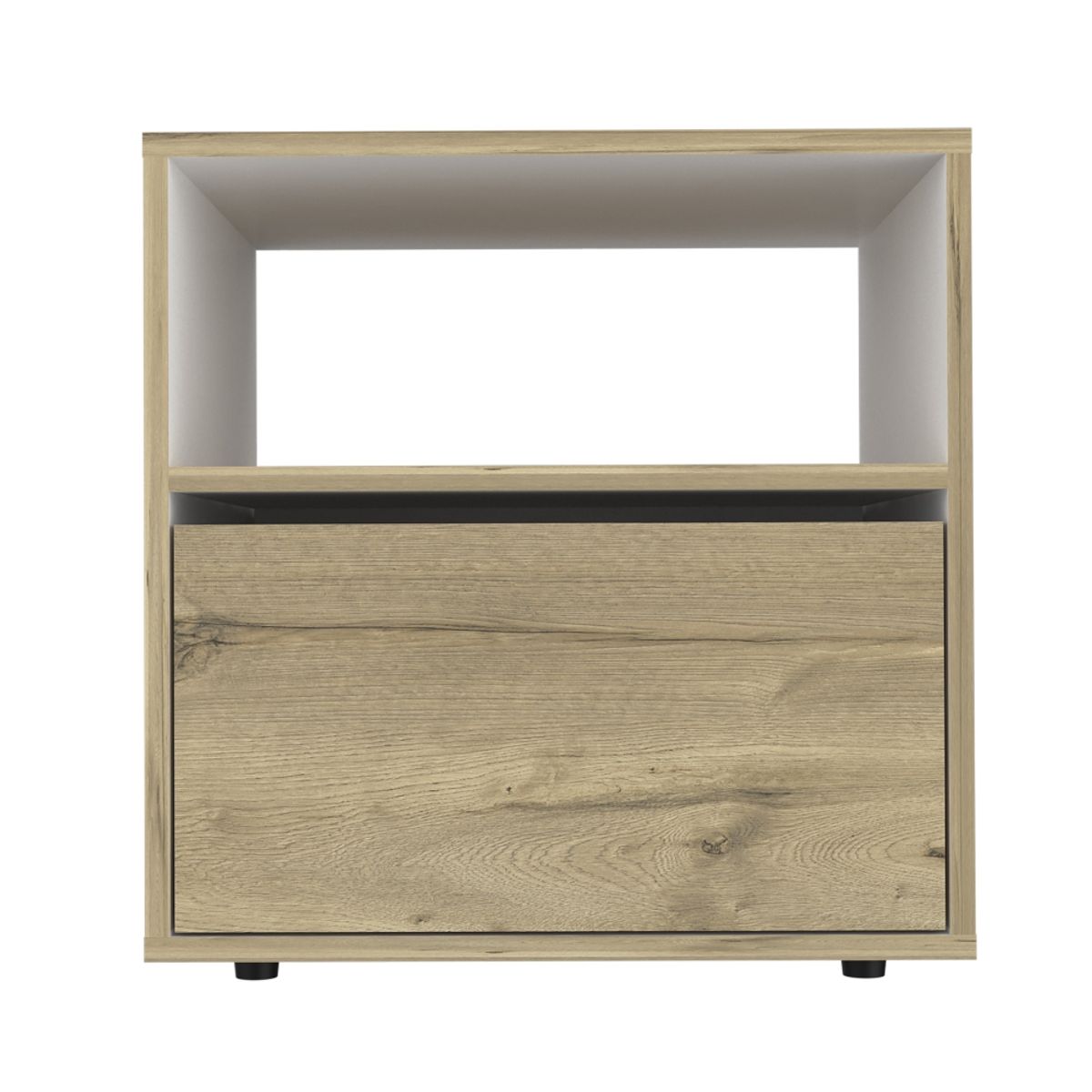 FMFURNITURE - Velador 1 Puerta - Café Claro 52x50x40 cm
