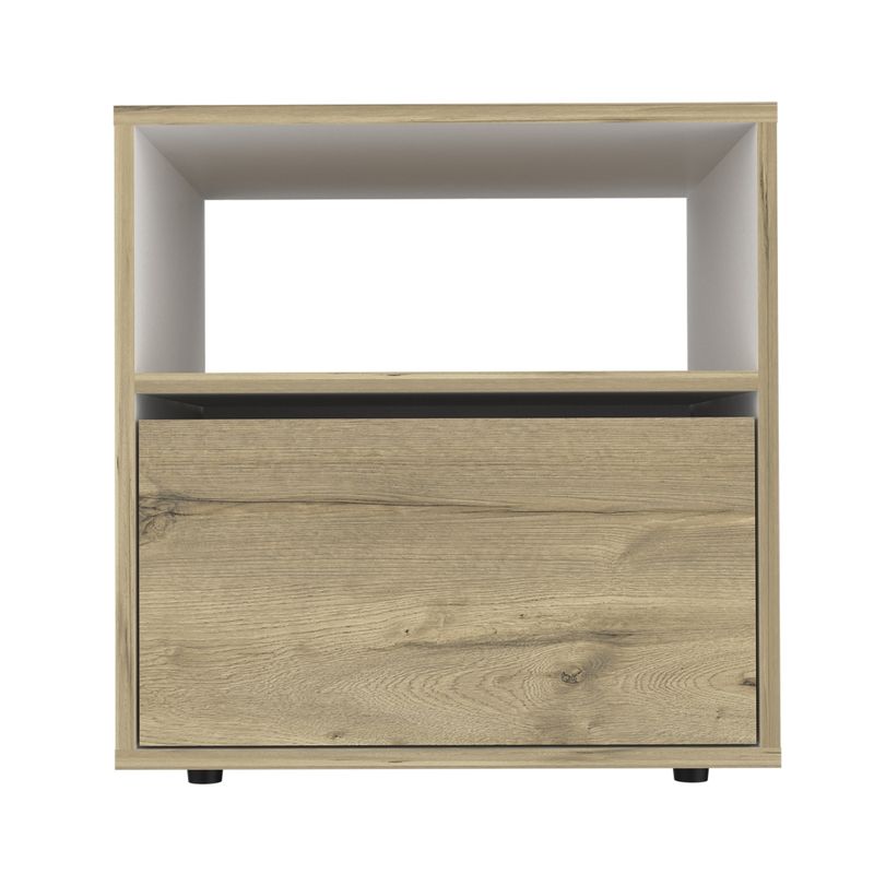 FMFURNITURE - Velador 1 Puerta - Café Claro 52x50x40 cm.