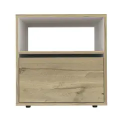 FMFURNITURE - Velador 1 Puerta - Café Claro 52x50x40 cm.
