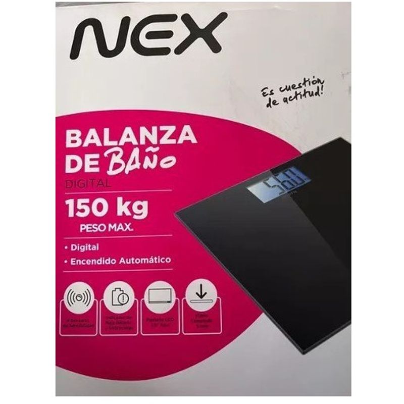 GENERICO - Balanza Digital De Baño Nex 150 Kg + 2 pilas.
