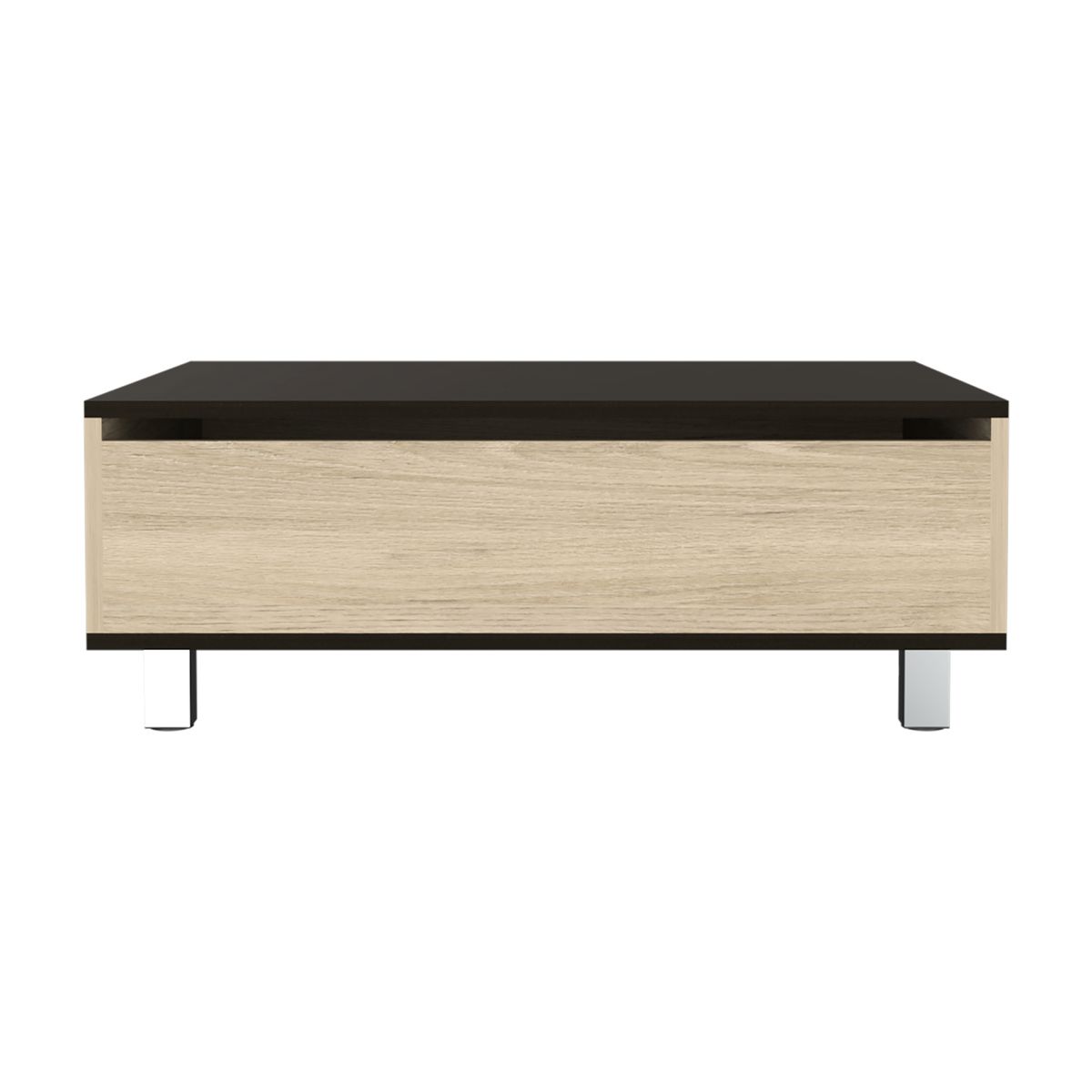 FMFURNITURE - Mesa Funcional Extensible - Café Claro y Negro 43.3x80x54.5 cm