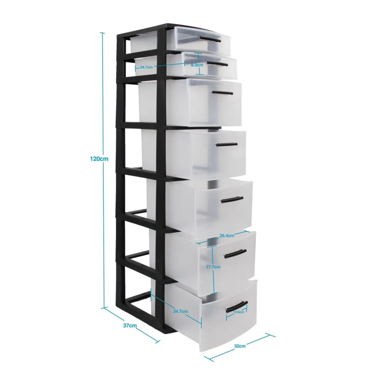 QRUBBER - Cajonero 7 Niveles Eclypse Negro MQ QRubber