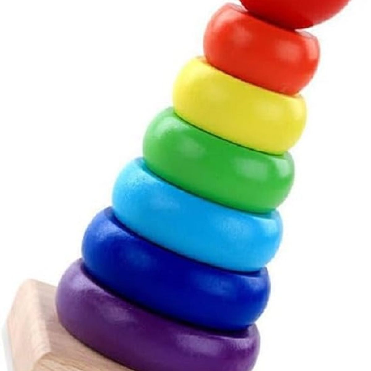 GENERICO - Torre Encaje Montessori Madera Arco Iris Toy Para Niños