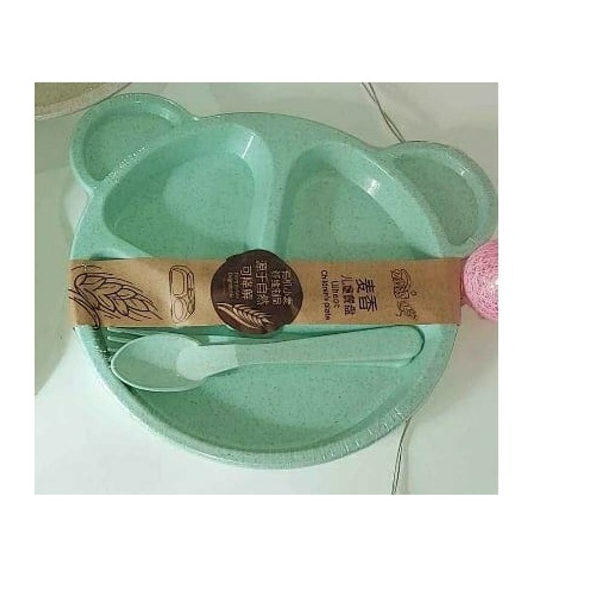 GENERICO - Set plato cuchara y tenedor lindo para niños de plastico