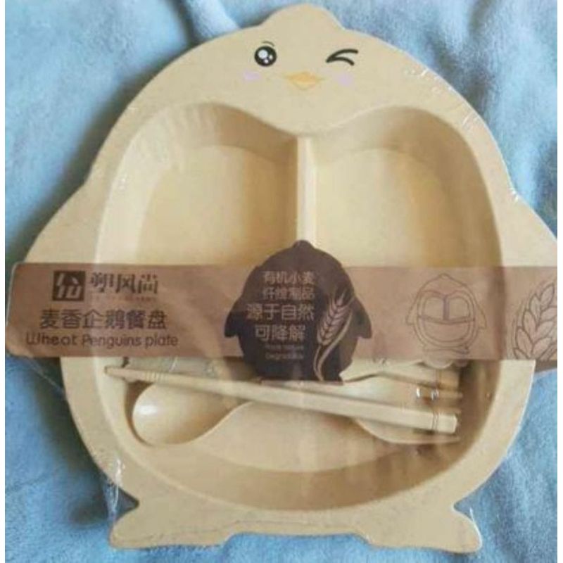 GENERICO - Set plato cuchara y tenedor lindo para niños de plastico