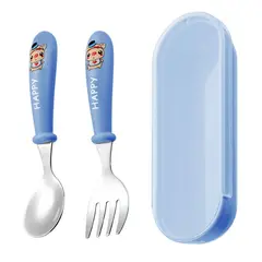 GENERICO - Set caja cuchara y tenedor linda para niños