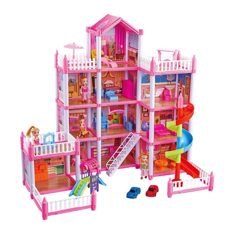 SPACEZAT - Casa de Muñecas  y Accesorios 256 piezas 61x44x63 cm