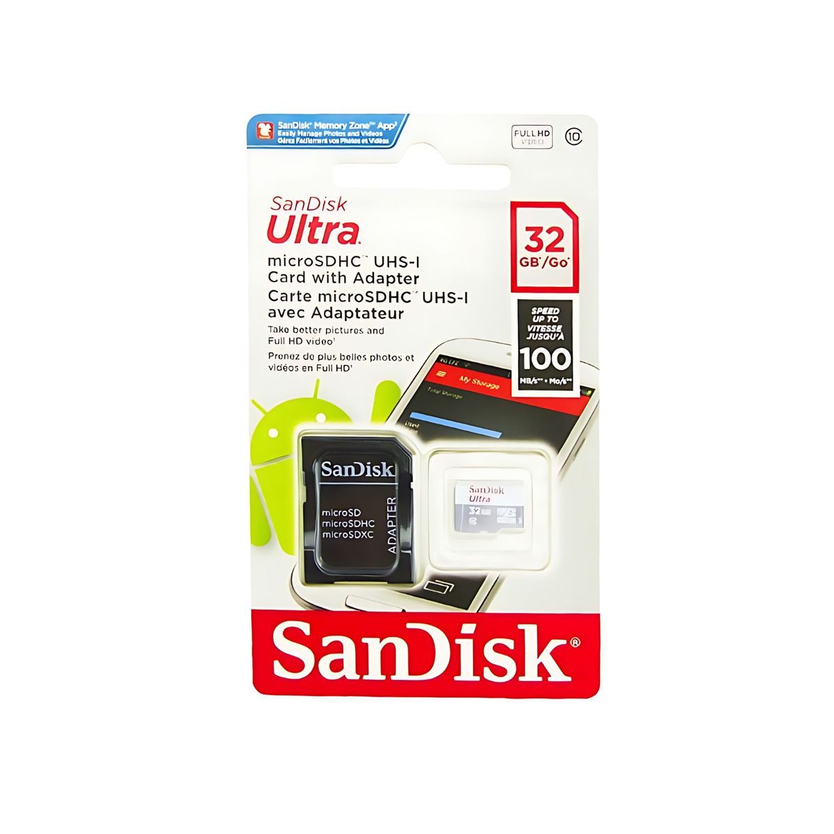 SANDISK - Tarjeta Memoria MicroSD 32gb Sandisk Cámara Almacenamiento