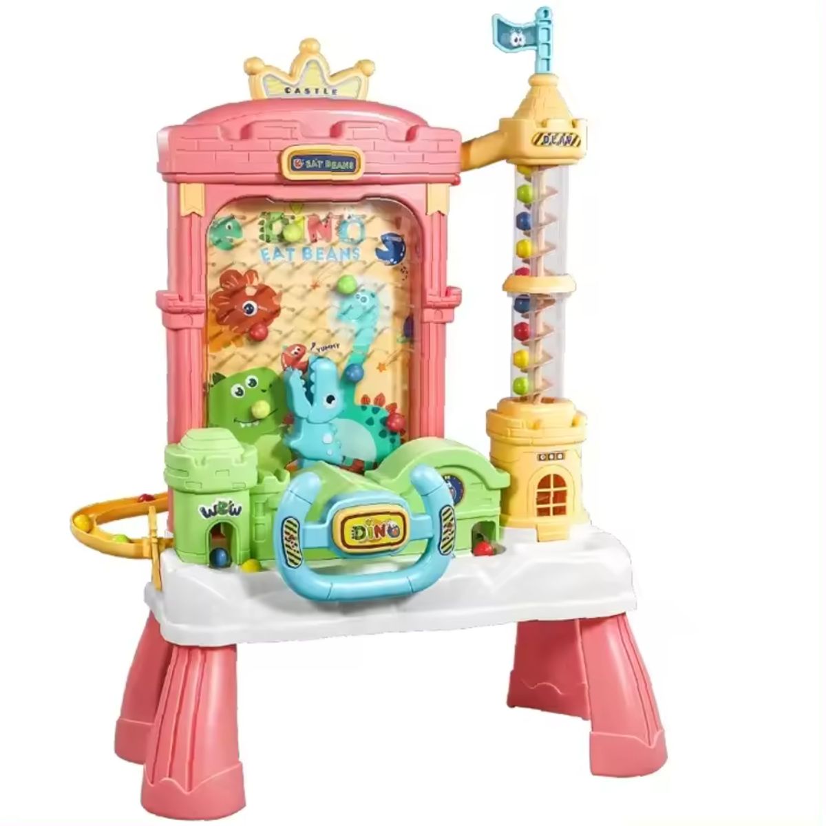 SPACEZAT - Dino-Laberinto Juego de Agarrar Bolitas Luces y Sonidos Rosa