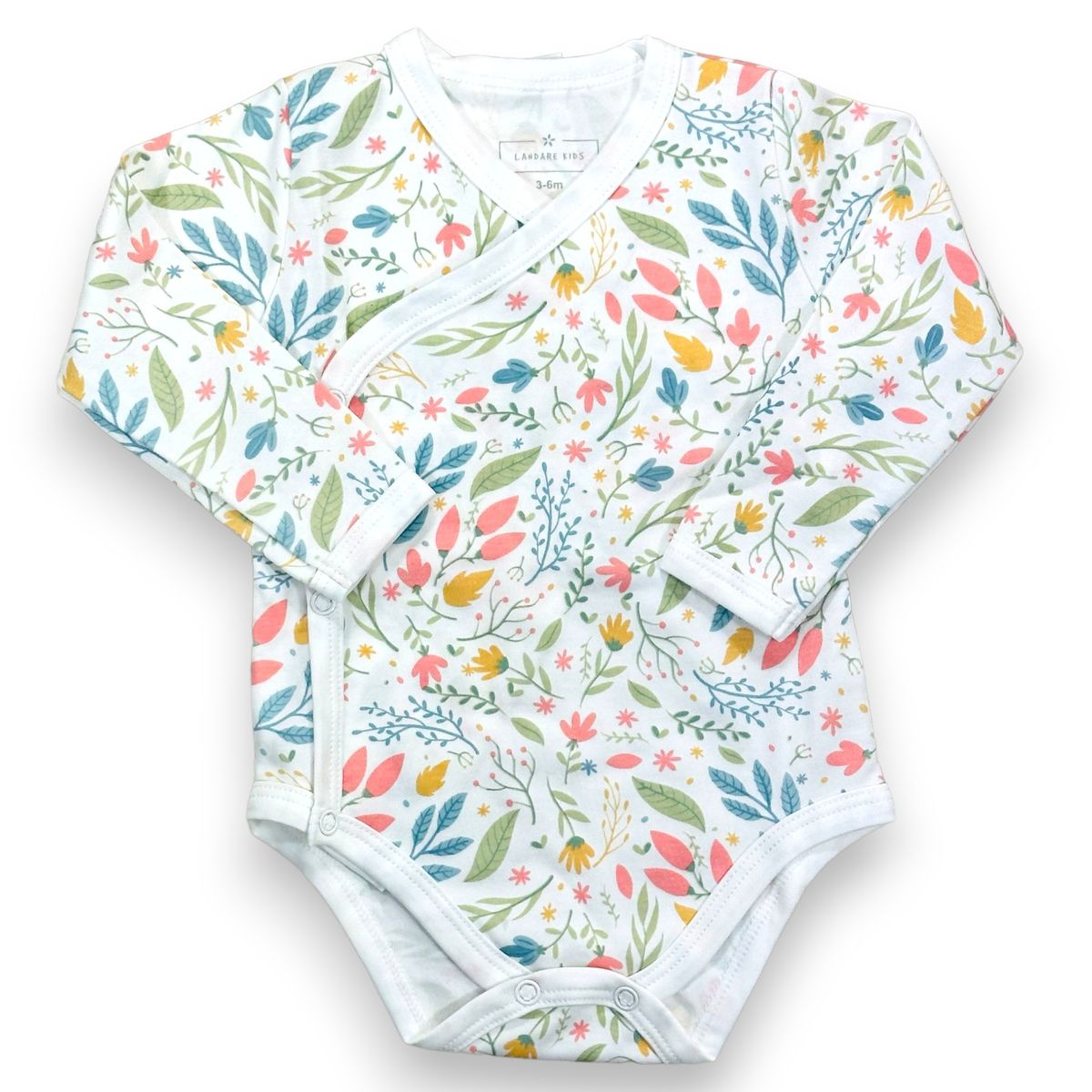 LANDARE - BODY CRUZADO DE ALGODÓN PIMA FLOREADO LANDARE