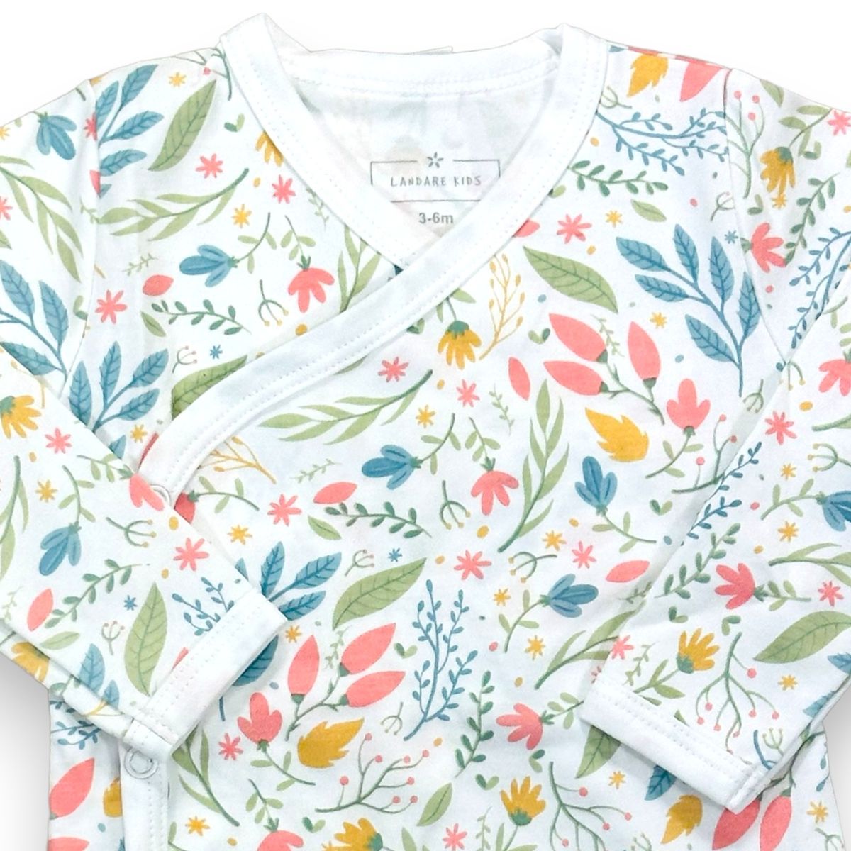 LANDARE - BODY CRUZADO DE ALGODÓN PIMA FLOREADO LANDARE