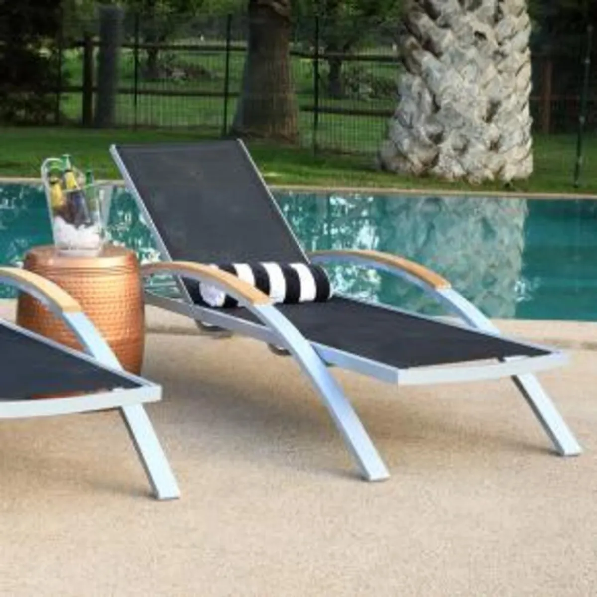 SPAZZIO - Reposera Cancún negra