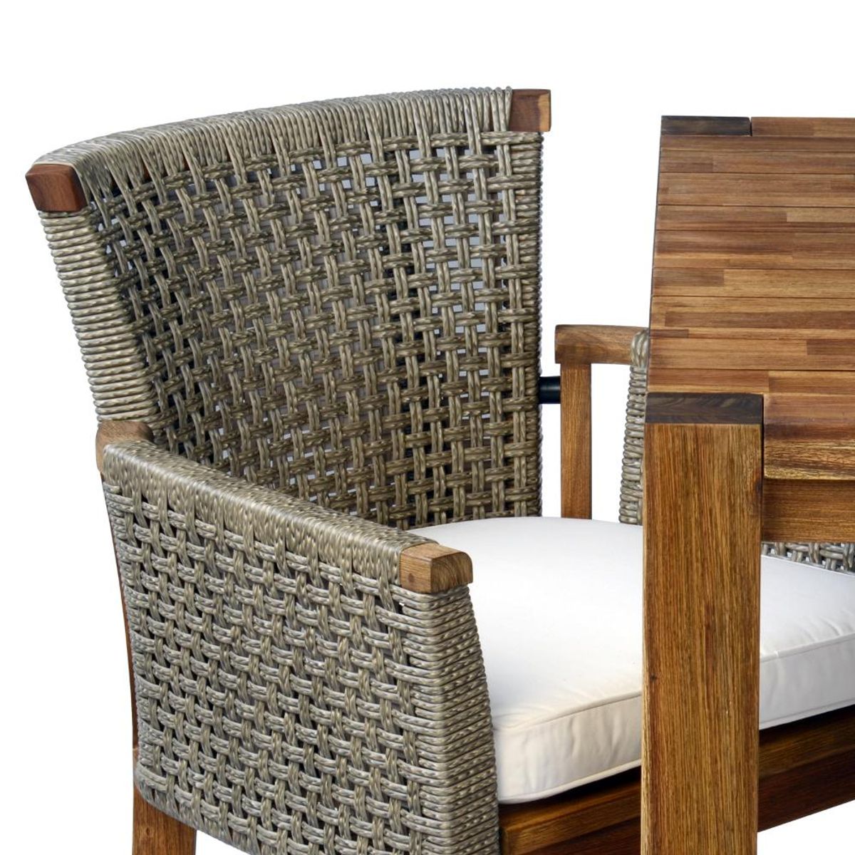 SPAZZIO - Comedor terraza Río café mate + 8 sitiales Río café mate