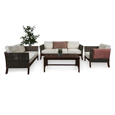 Imagen 2 del producto Living terraza Río 4 piezas 3-2-1 café mate