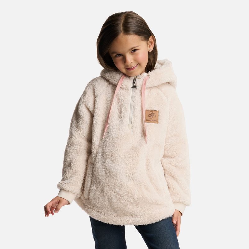 HAKA HONU - Poleron Niña Mini Cangur-oso Beige Haka Honu