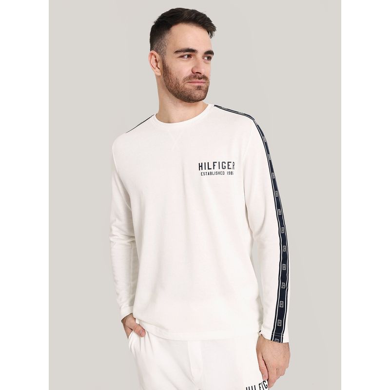 TOMMY HILFIGER - Polera Pijama Manga Larga Blanco Tommy Hilfiger