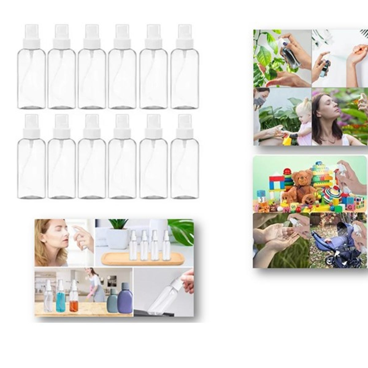 GENERICO - Pack 12 Atomizadores Botella Rociador Spray Aerosol 50ml