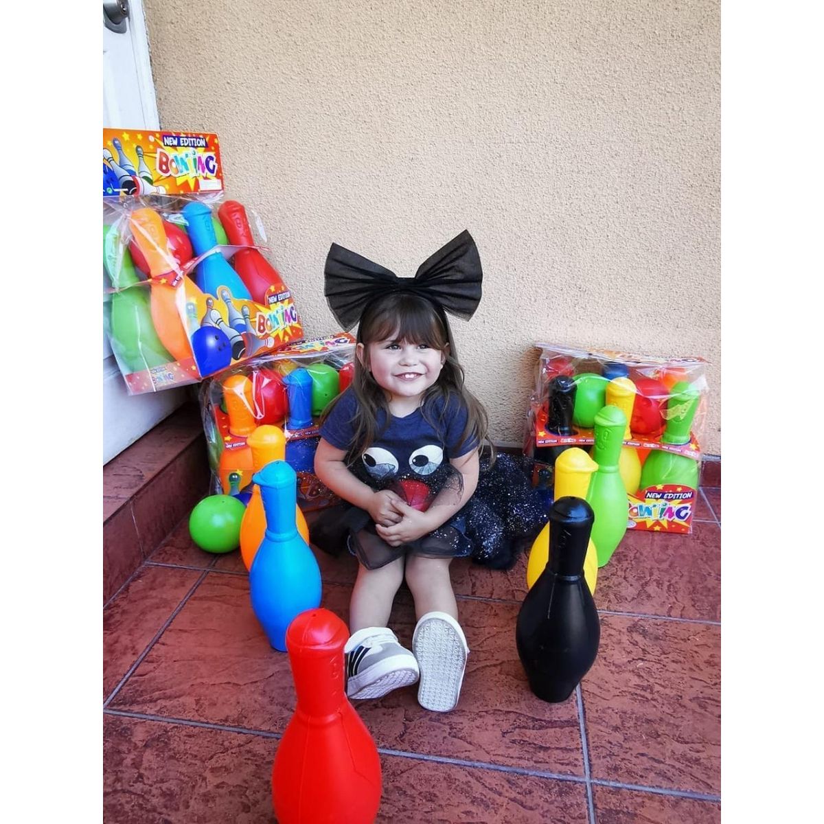 GENERICO - Palitroques Bowling Grandes 6 Pinos 2 Bolas