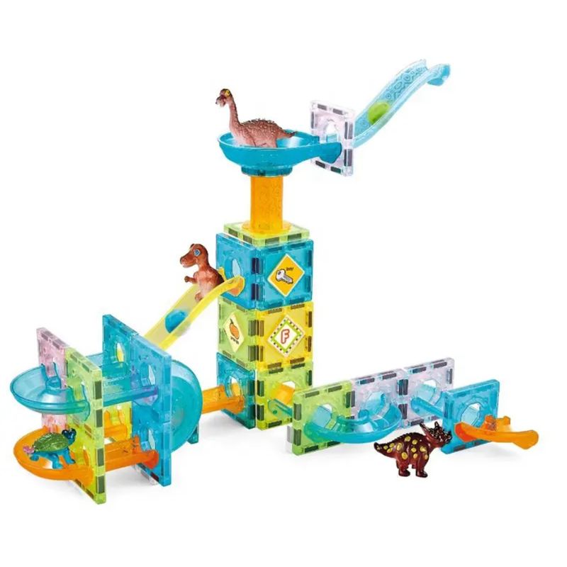 SPACEZAT - Bloques Magnéticos Construcción Didácticos Dinosaurios 74pcs
