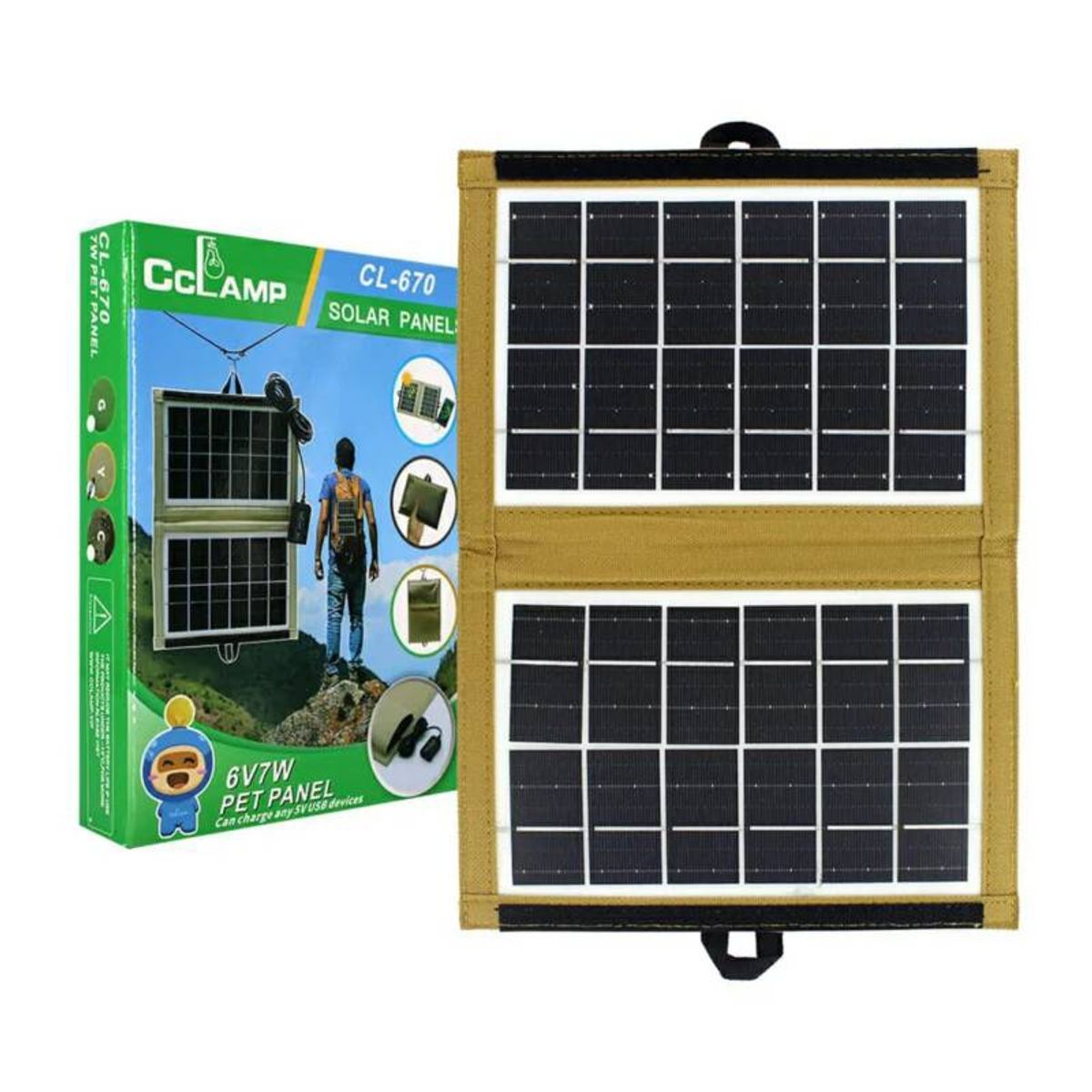 GENERICO - Panel Solar Portátil Plegable 7w Camping Doble