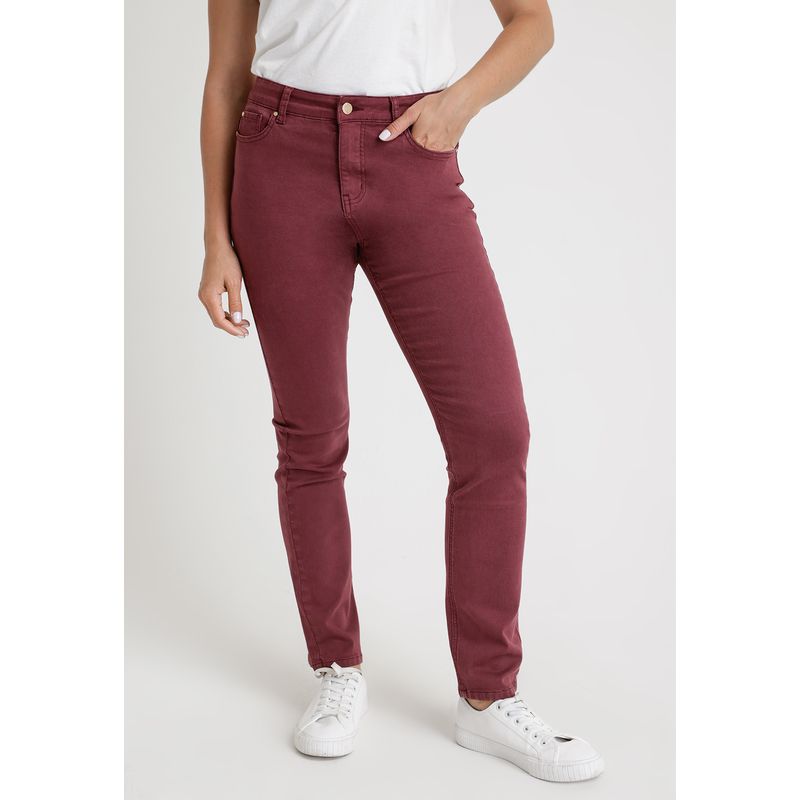 CANADIENNE - Jeans De Mujer Modelo Charlot Color Burdeo Canadienne