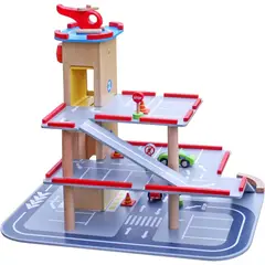 SPACEZAT - Helipuerto y Parking Juguete de Madera Educativo