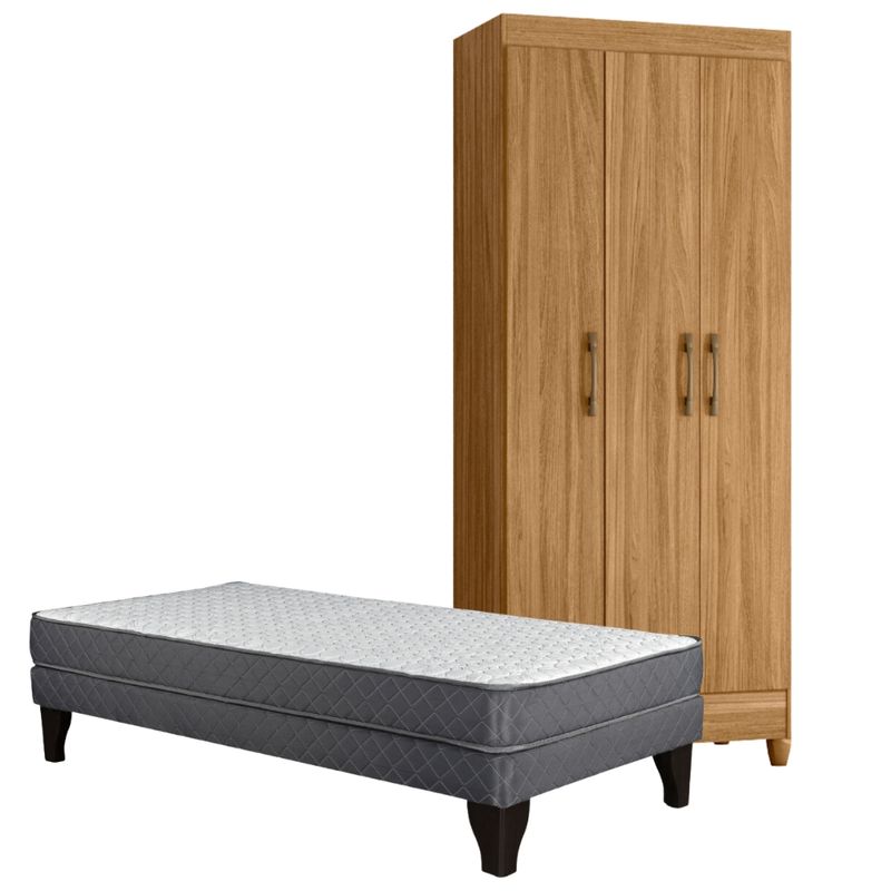 ROCH LTDA - Combo Cama Europea M-502 Roch 15p + Closet 3P M-203