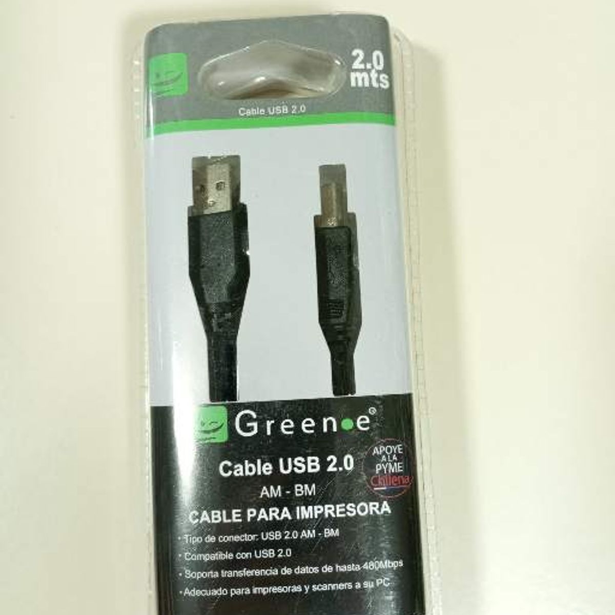 GENERICO - Cable Usb A Usb Tipo B 2.0 Para Impresora Green-e 2 Metros