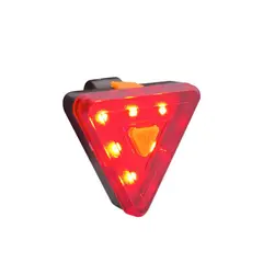 GENERICO - Luz LED Bicicleta Trasera Triangular 6 LED Recargable USB