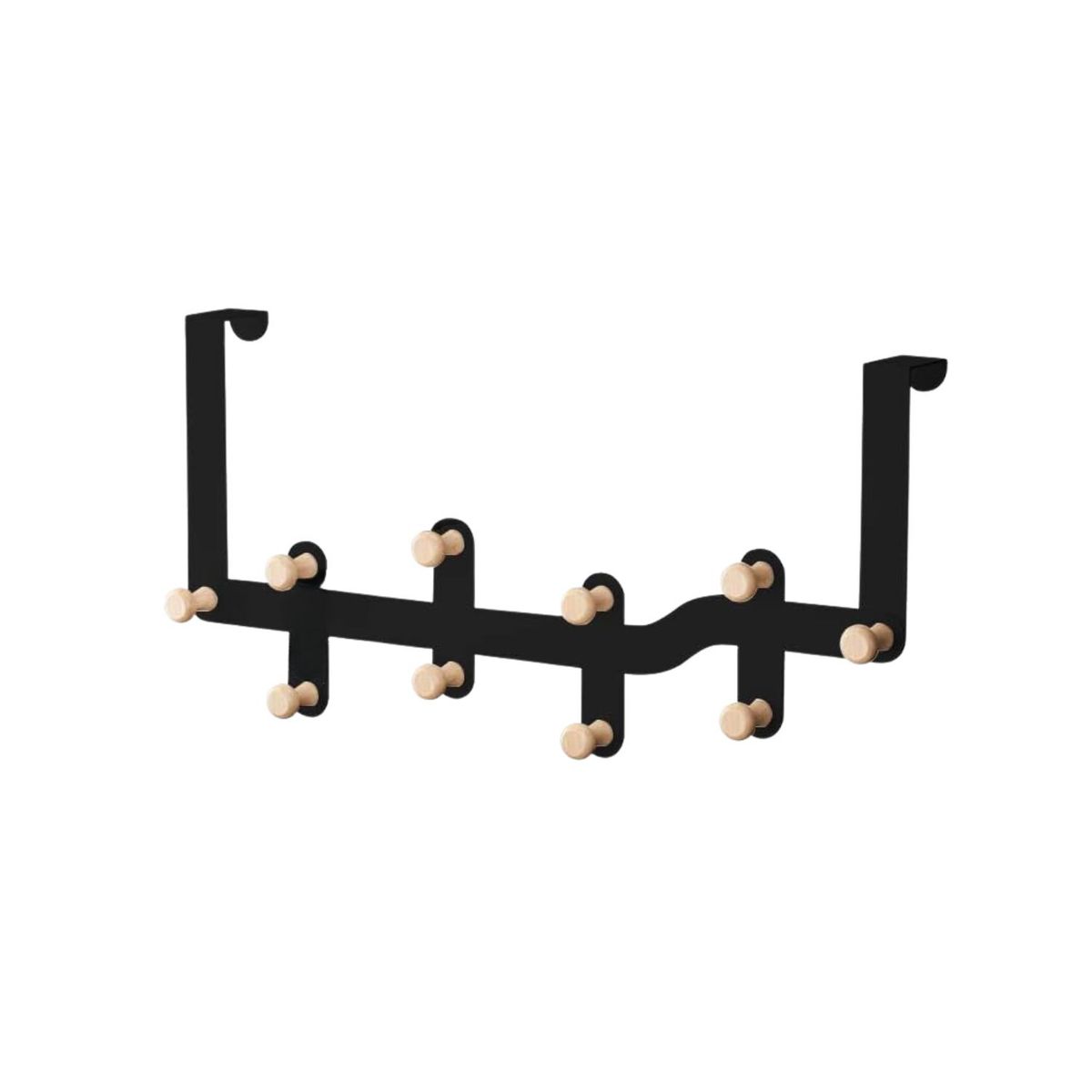 SANTU HOME & DECO - Perchero para Puerta 10 Ganchos Negro