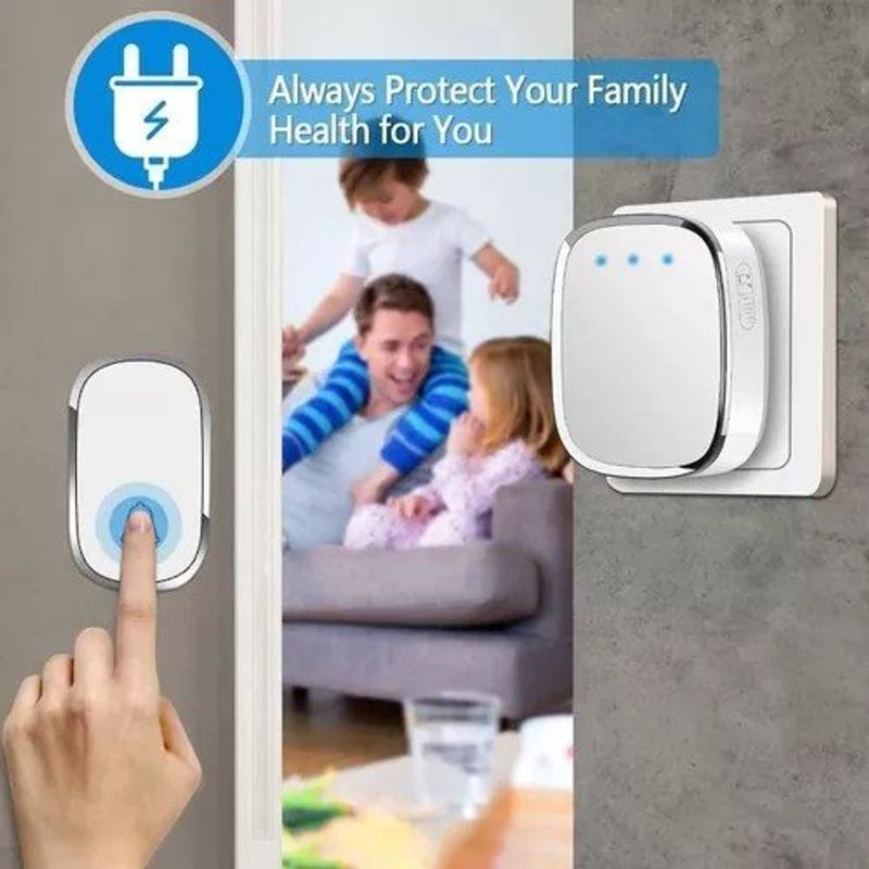 GENERICO - Nuevo timbre inalámbrico blanco con luz led  pila 23A 12V incluida