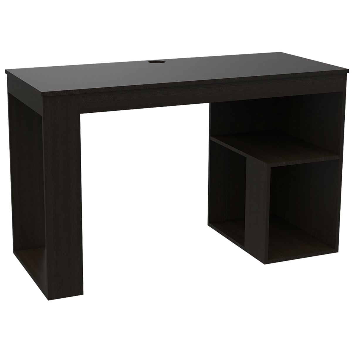 FMFURNITURE - Escritorio Recto 1 Repisa - Negro 73.5x120x50 cm