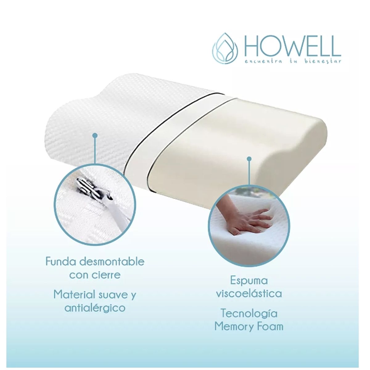 GENERICO - Almohada Ortopédica Cervical Terapéutica Espuma Viscoelástica