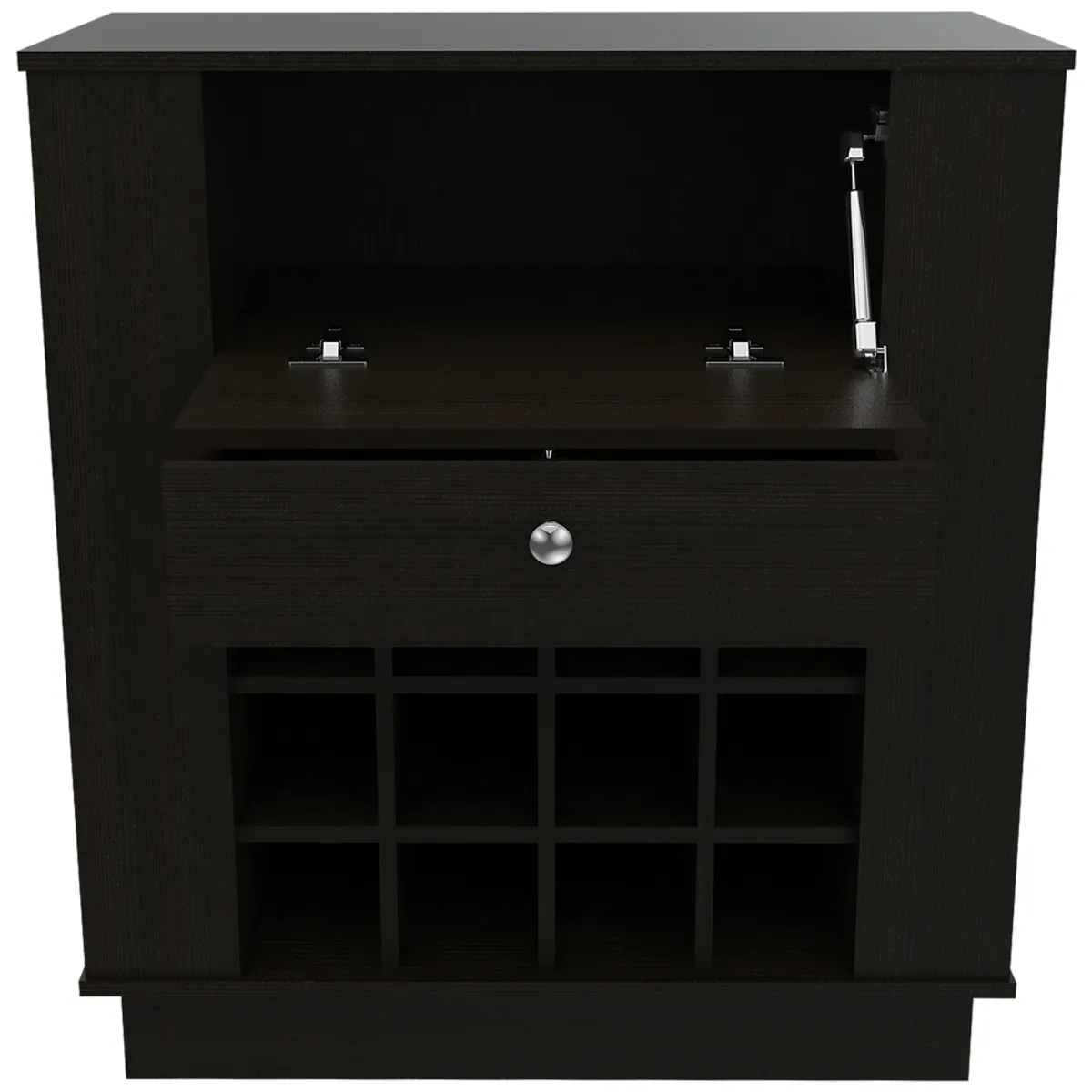 FMFURNITURE - Bar Bajo 12 Botelleros 1 Cajon Fm-010N - Negro