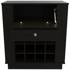 FMFURNITURE - Bar Bajo 12 Botelleros 1 Cajon Fm-010N - Negro