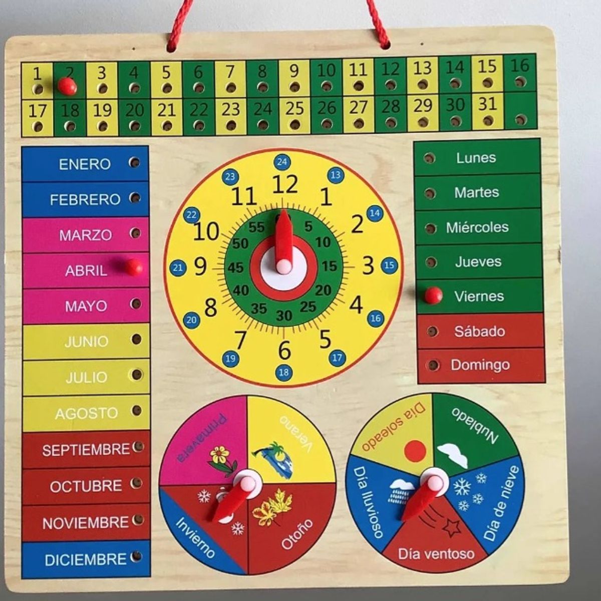 GENERICO - Juguete De Madera Reloj Calendario