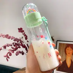 SANTU HOME & DECO - Botella Arcoíris Antiderrame 460ml Verde