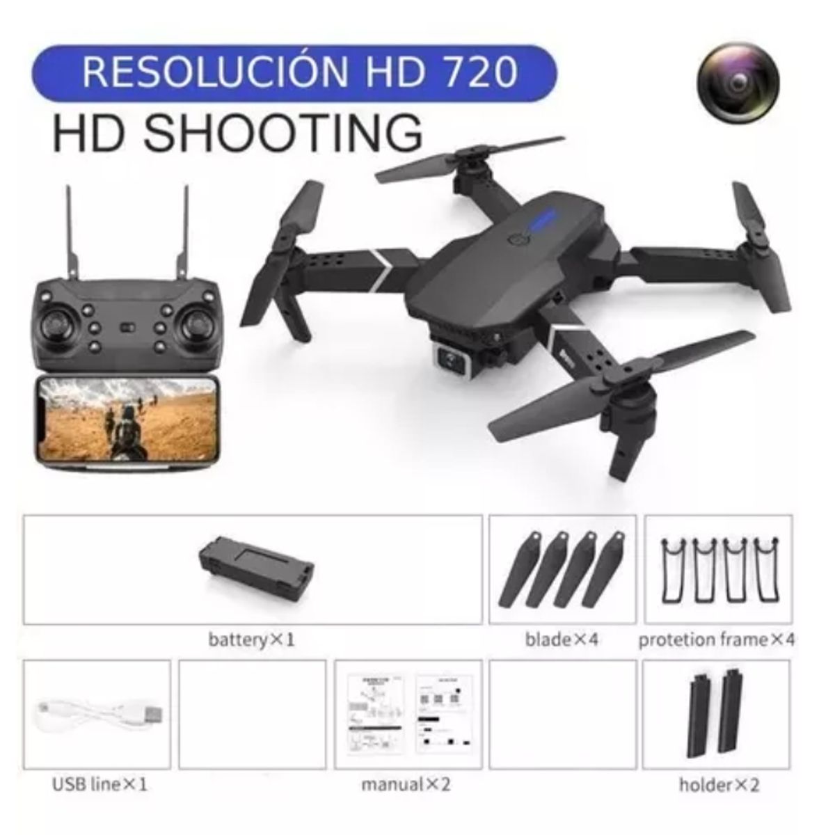 GENERICO - Drone 4k Profesional Dual Cámara Wifi Fpv 998 Pro. Color Negro