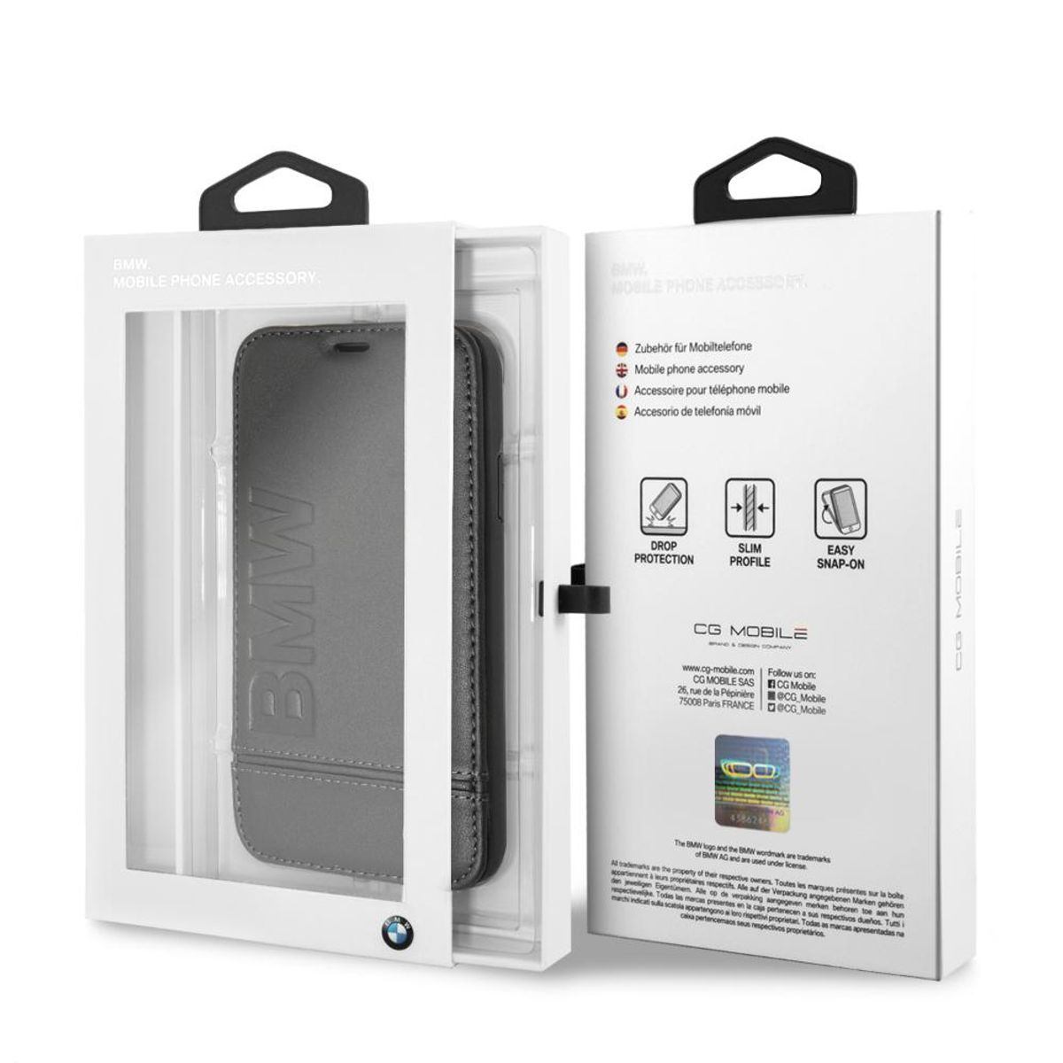 BLUEDIO - Carcasa Book Bmw P/iPhone X/xs Negro Bmflbkpxllsb