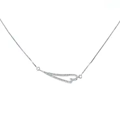 COGGIOLA - Collar Corazón Circón Plata Fina 925 46cm