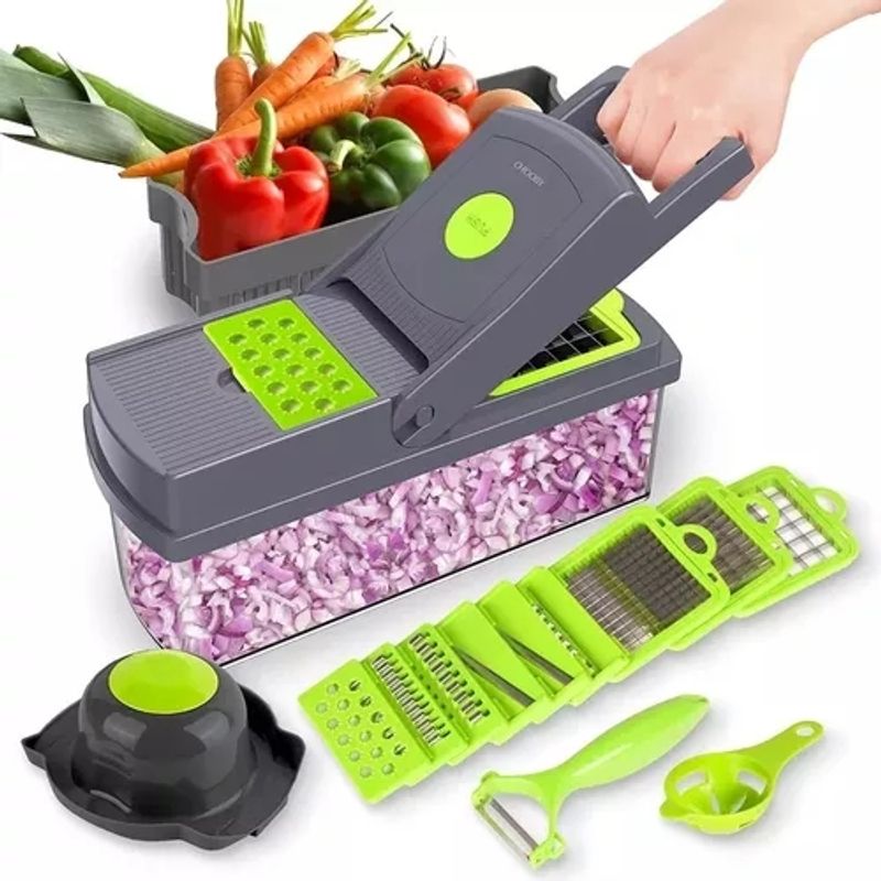 GENERICO - Rallador Picador Cortador Frutas Y Verduras Multiuso 14 En 1