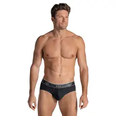 LEO - Pack X2 Bóxer de secado rápido 33278N2 Negro / Azul Oscuro