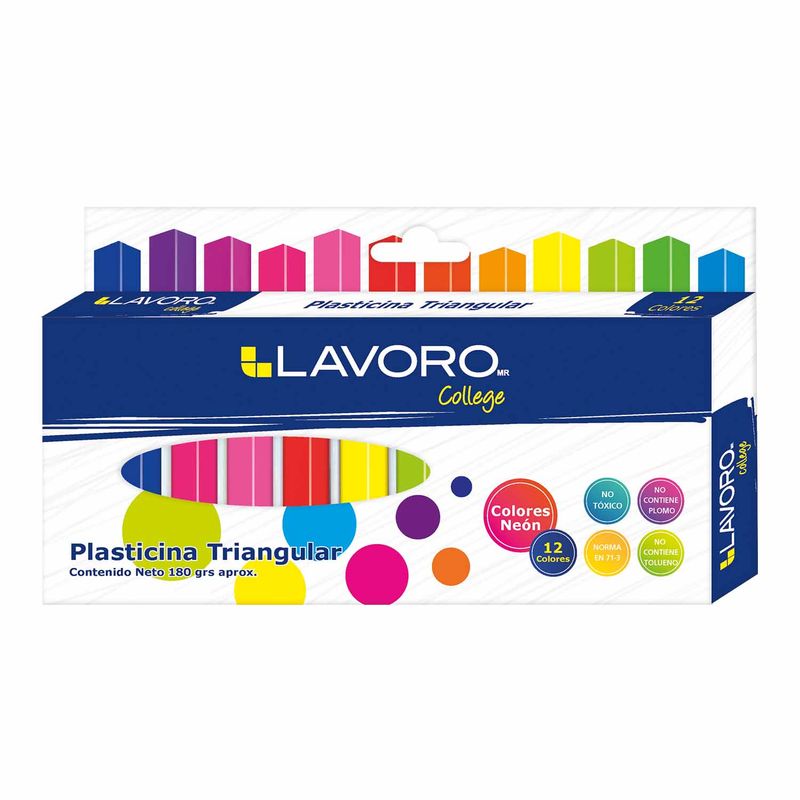 LAVORO - Plasticina Triangular 12 Colores Neón Lavoro