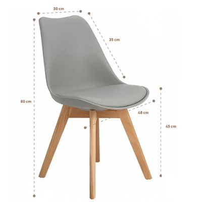 Imagen 2 del producto Silla Tulip Acolchada Gris