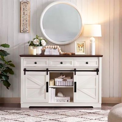 Imagen 2 del producto MUEBLE BUFFET COCINA BLANCO PARA LIVING O COMEDOR PUERTAS CORREDERAS