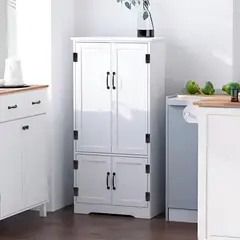 GENERICO - MUEBLE COCINA DESPENSA ALACENA BLANCO DOBLE CON ESTANTES Y PUERTAS