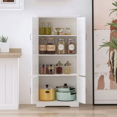 Imagen 2 del producto MUEBLE COCINA DESPENSA ALACENA BLANCO DOBLE CON ESTANTES Y PUERTAS